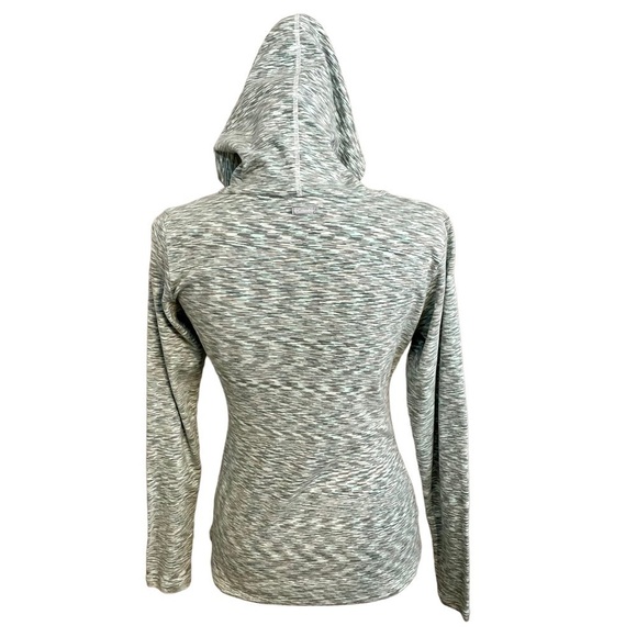 Columbia Sage Green and Grey Heather Pullover Stretch Long Sleeve Hoodie Medium - Picture 7 of 13